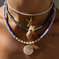 Wholesale polymer clay pearl necklaces - european & american bohemian purple beaded accessories - ocean-inspired starfish layered necklaces for women