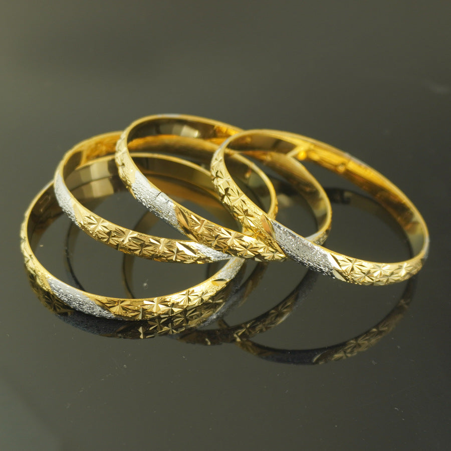 hot selling 4pcs ethiopian two-color women's bracelet fashion dubai wedding bracelet