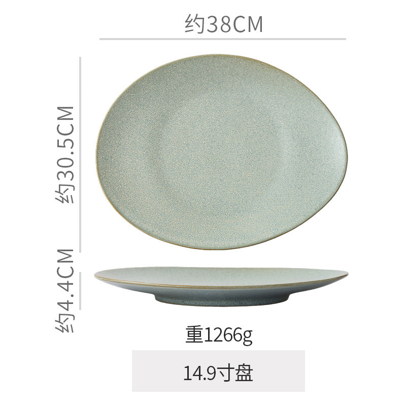 Vintage & unique shaped ceramic dinnerware - stylish plates for restaurants & home use - creative fruit, salad, rice & noodle bowls