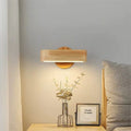 Nordic solid wood adjustable wall lamp minimalist bedroom bedside reading light japanese style natural wood living room background wall lamp