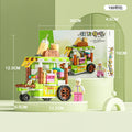 Street view city building blocks mini fast food beverage commercial street compatible with lego boys and girls educational assemble toy gift
