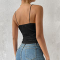spring/summer new arrival: cross-border european & american style bestseller - slim-fit, elegant, scoop neck, high-stretch knit cami top - in stock now!
