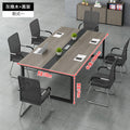 Conference table - modern minimalist long table for meeting rooms, reception, and negotiations - simple workstation desk and chair set