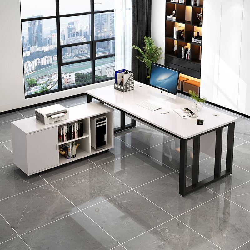 Minimalist modern executive desk set - commercial office furniture for business leaders, includes desk and chair combination