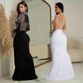 C7045 cross-border   independent station fashionable women's hot diamond slit long dress new