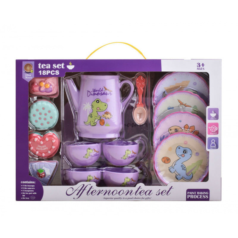 Cross-border export simulation tea set, dessert gift box set, play girl toy, afternoon tea series