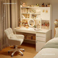 Nordic student desk with bookshelf - all-in-one home bedroom desktop computer desk - assembled study table for elementary school students - writing desk