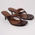 High-heeled flip-flops for women  summernew arrivaloutwearplus sizefashion thin heel clip toe lazy slip-on slippers