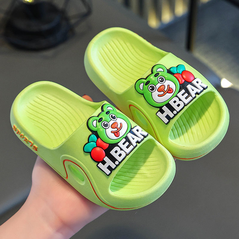 Kids' summer cartoon slippers - boys' indoor home anti-slip soft sole bathroom cute girls' baby parent-child sandals