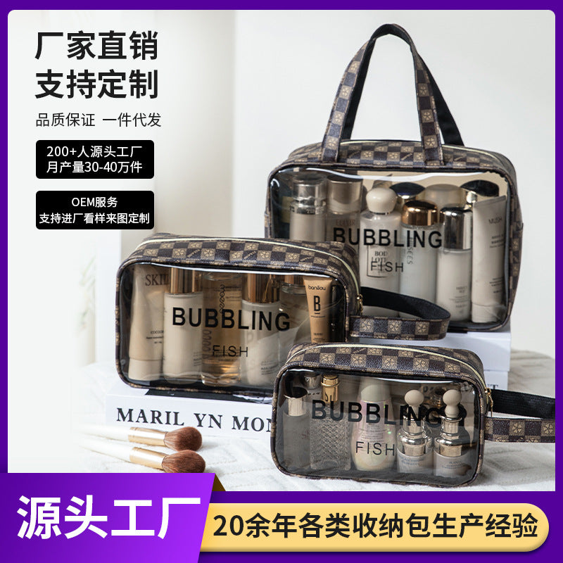 Yulang new transparent bath storage bag waterproof beach bag large capacity travel toilet bag fitness swimming bag