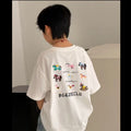 White cotton boys' short-sleeve t-shirt - summer  new arrival - loose fit, casual cartoon print, kids' half-sleeve tee (style 006)
