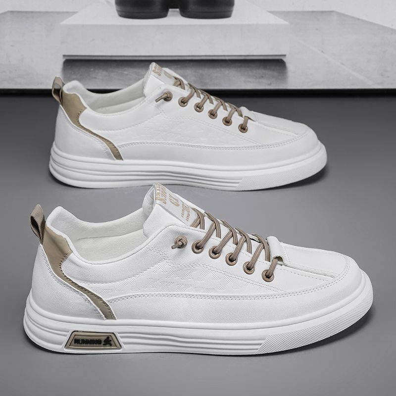 2025 new winter men's breathable white sneakers, athletic casual skate shoes, trendy ins style, youth loafers