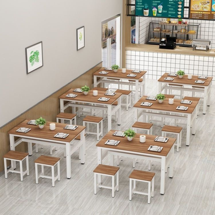 Dining table and chairs, commercial restaurant table and chair set, breakfast home use, minimalist rectangular snack bar table, cafeteria table