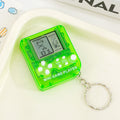 Pocket tetris game console - creative mini electronic game console keychain - nostalgic stress relief toy