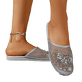 Exportembroider home shoes fashion style half-toe mule slippers leather heelless plus size toe flats shoes slippers