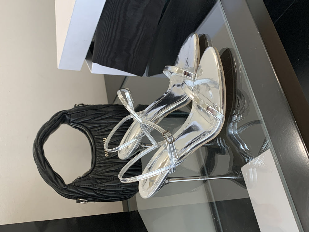 Summernew arrival one-piece buckle sexyeasiest for match stiletto sandals open toe rubber bottom abrasion resistantfashionelegant pointed toe