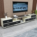Six-drawer, warm white and black door style, [2-2.6] meters