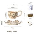 Hand-painted lavender coffee cup and saucer, ceramic tableware, fresh and delicate afternoon tea latte art cup, rustic countryside style mug