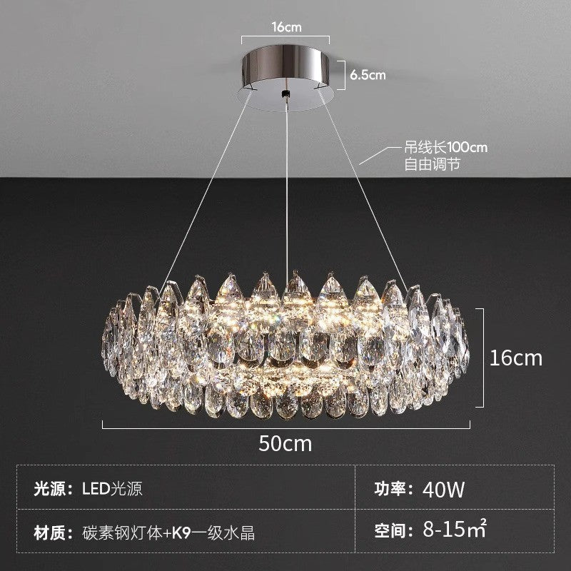 Light luxury crystal chandelier living room light modern simple atmosphere high PC and console game light bedroom new dining room light Zhongshan lighting