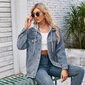 Fashion cross-border foreign trade women's clothing new arrival  independent station washed loose denim outwear medium long tops trendy