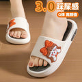 Women's summer korean style slippers - indoor home bathroom non-slip, odor-resistant, silent, thick-soled bath slippers - comfortable, soft, and wearable outside