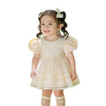 Girls' new birthday party & baby shower lace dress - baby's first birthday performance bow dress - cross-border wholesale
