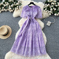 French chic beaded round neck short sleeve dress - premium embroidery, slim fit, figure-flattering, elegant women's dress