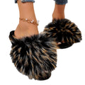 Faux fox fur slippers - stylish furry slippers for women, perfect for indoor and outdoor wear, non-slip, wholesale ladies' sandals