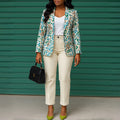 D603 cross-border e-commerce  new fashionable and elegant blazer and slim-fit suit pants two-piece set