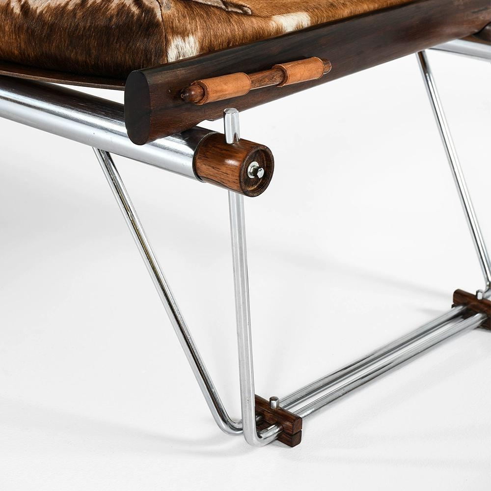 Bauhaus vintage cowhide bench coffee table chair italian light luxury walnut single sofa reading chair