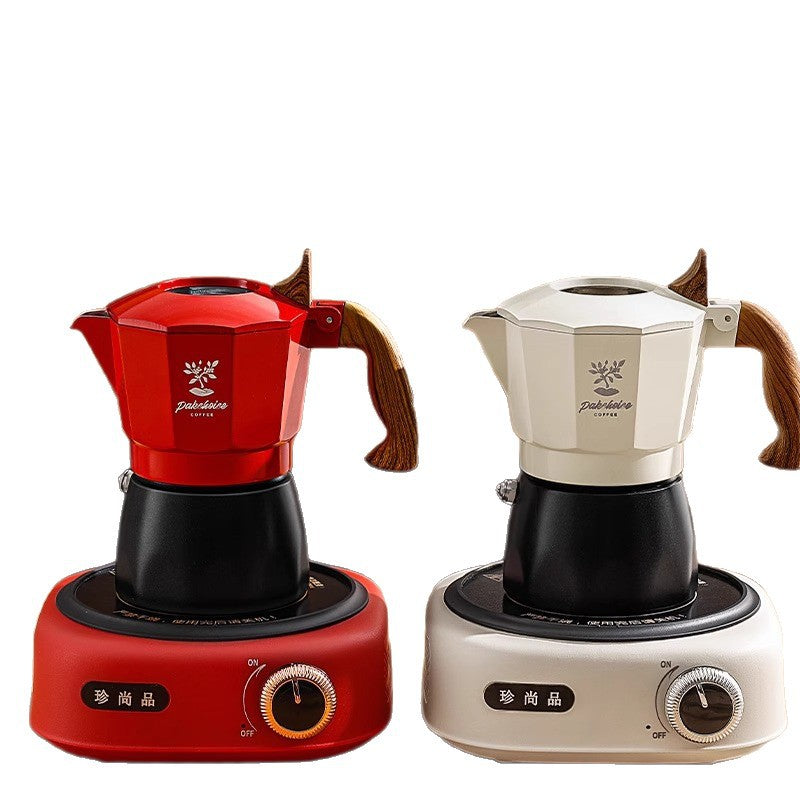 New color-blocked double valve moka pot - portable coffee maker for outdoor camping, coffee set gift