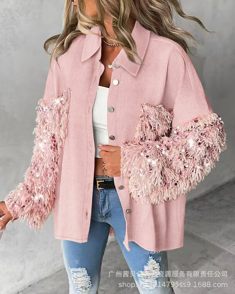 European and American bead splicing temperament cardigan jacket-P1WMHL1018 series