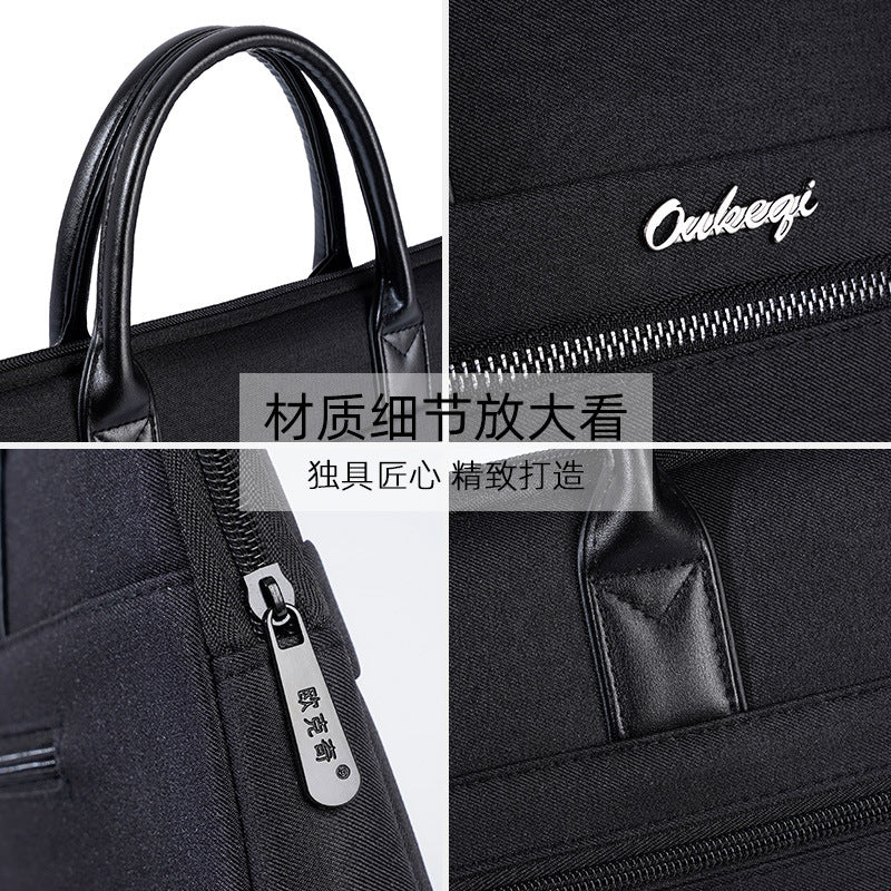 Business briefcase, large capacity waterproof document organizer, handheld file bag, conference bag - customizable with printing