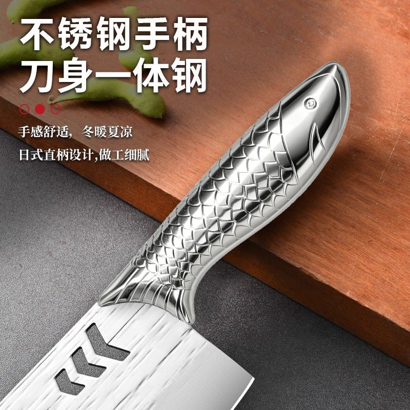 Stainless steel cleaver with handle - sharp, lightweight, high-carbon steel forged kitchen knife for slicing, dicing, and meat cutting - ideal for home and professional chefs