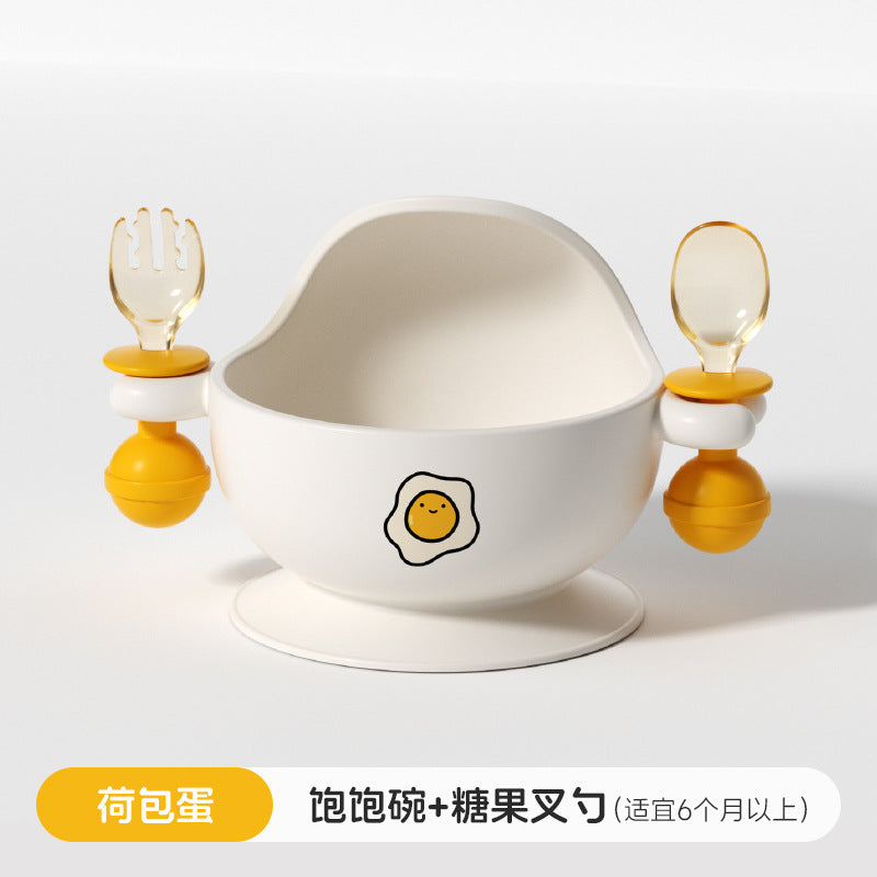 Baby elephant snack bowl - portable, spill-proof kids' meal set for on-the-go: includes fruit cup and suction silicone plate