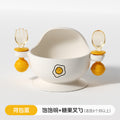 Baby elephant snack bowl - portable, spill-proof kids' meal set for on-the-go: includes fruit cup and suction silicone plate