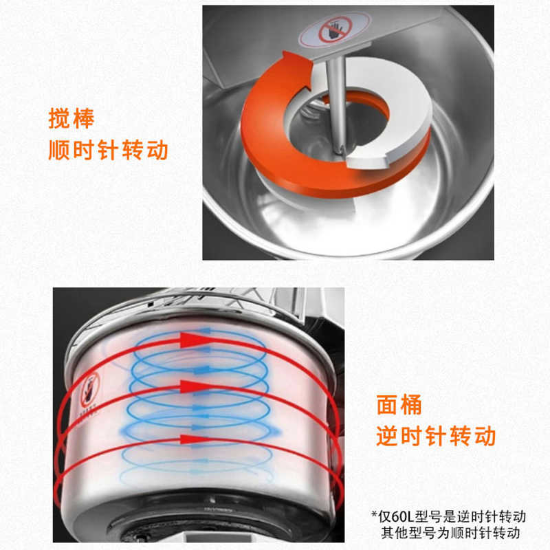 Yufei yongqiang commercial dough mixer - dual action, dual speed, silent operation - 20/25/30kg capacity - kneading, mixing, and dough beating machine for baking