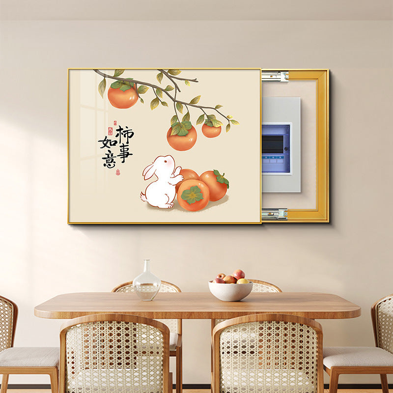 Nordic meter box decorative painting, no punching distribution box, electric switch box shielding hanging God of Wealth switch box, meter box mural