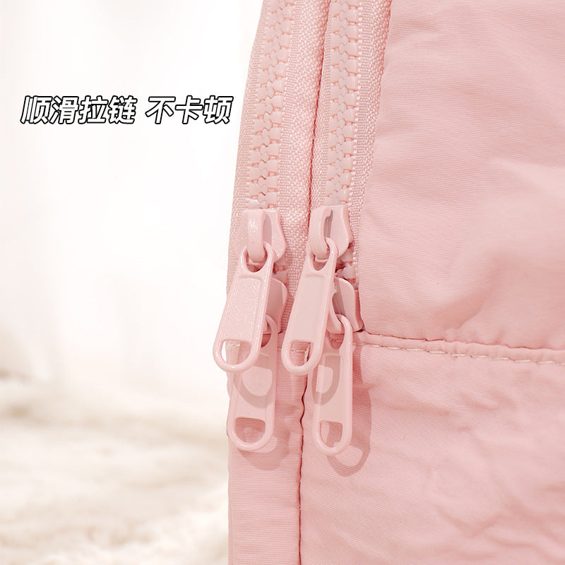 Xiaohongshu same cosmetic bag large capacity double wide opening fluffy storage bag partition travel handbag wash bag