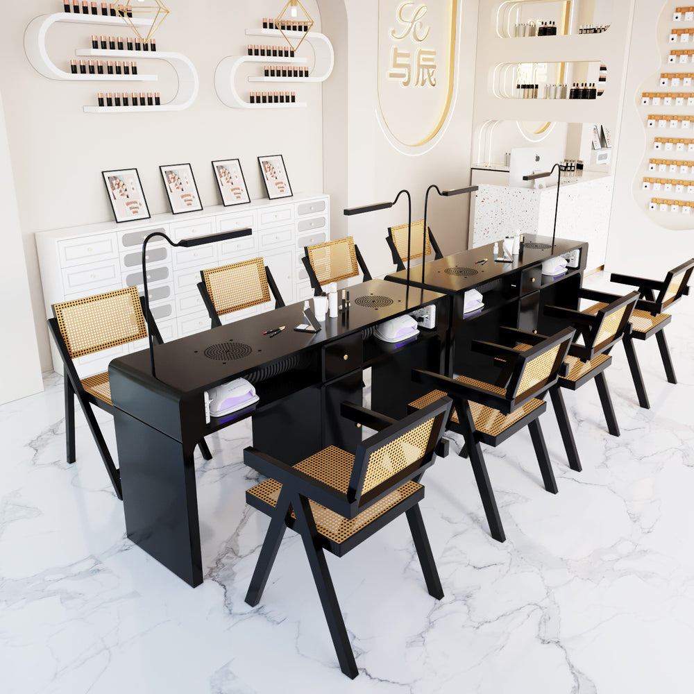 Manufacturer's new casual mesh back chair with marble tabletop single and double multi-functional manicure table table and chair suit