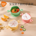 Baby elephant snack bowl - portable, spill-proof kids' meal set for on-the-go: includes fruit cup and silicone feeding plate for baby food