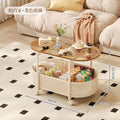Cream style movable coffee table small apartment living room sofa side cabinet side coffee table simple modern storage trolley