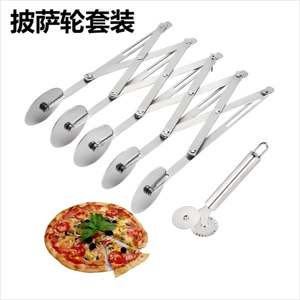 Spot pizza knife shovel stainless steel roller cake cutter round single wheel cake cutter pizza cutting baking tool household