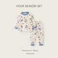 Kids autumn clothes and long pants pajamas pure cotton autumn clothes and long pants suit boys cotton sweater intimates baby sweater and trousers