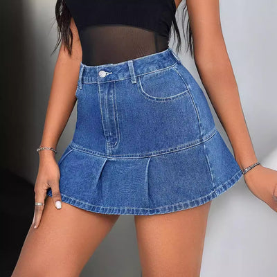 Pre-sale-65302# cross-border women's fashion ins elegant commuting denim skirt