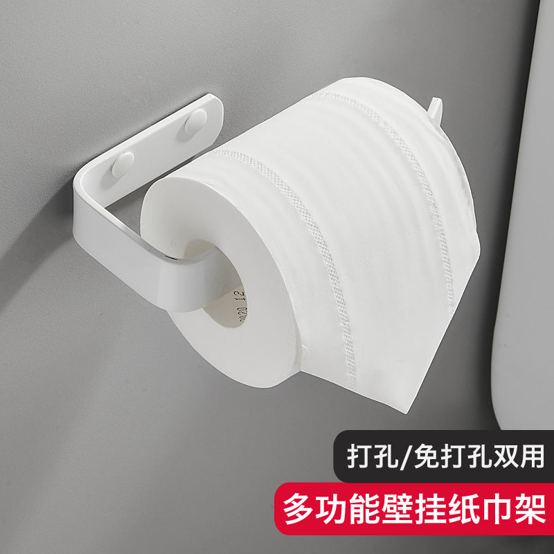 Paper towel holder, toilet non-punching space aluminum paper roll holder, toilet paper roll device, hotel engineering paper rack, wall-mounted type