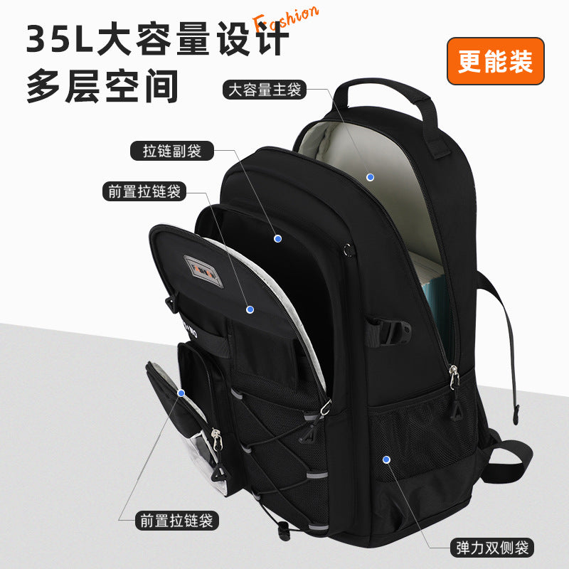 Manufacturer's new backpack for junior high school students, burden-reducing spine-protecting schoolbag for girls, high school, large-capacity men's cross-border backpack, campus style