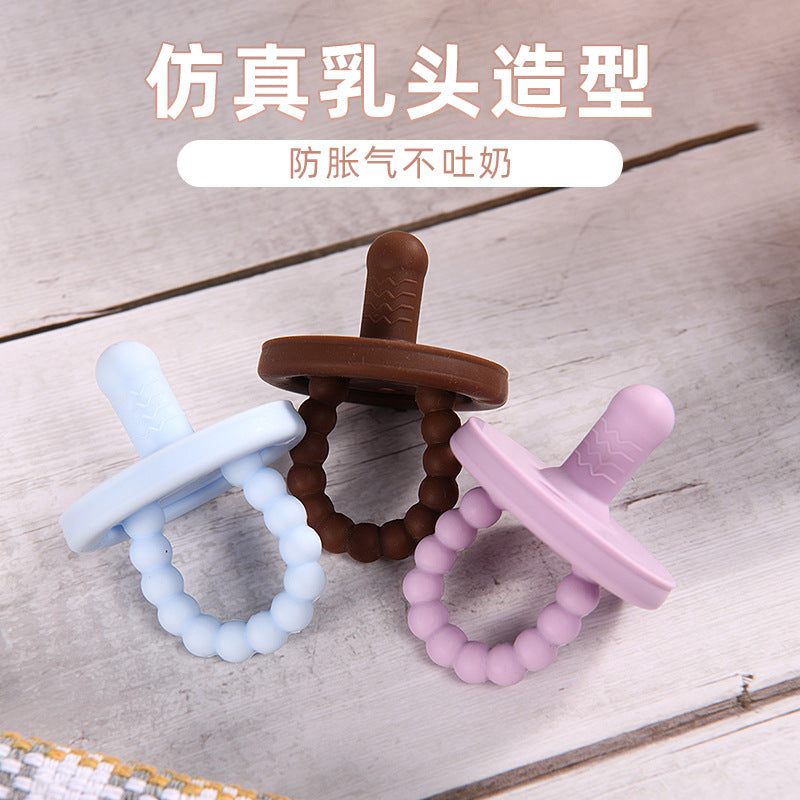 Food grade bead silicone pacifier for baby comfort, safe and tasteless to soothe baby bead silicone pacifier