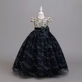 Girls' formal dress, children's princess tutu dress, bowknot flower girl dress,  new vintage light luxury style