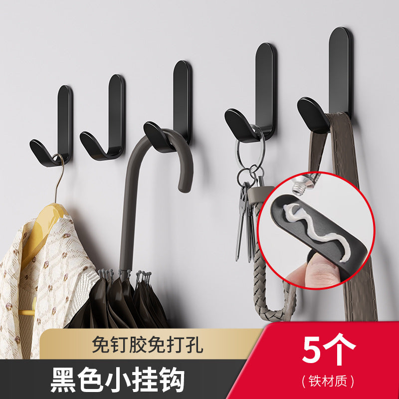 Thickened hook strong adhesive punch-free traceless adhesive hook wall sticker wall load-bearing kitchen bathroom door back hook